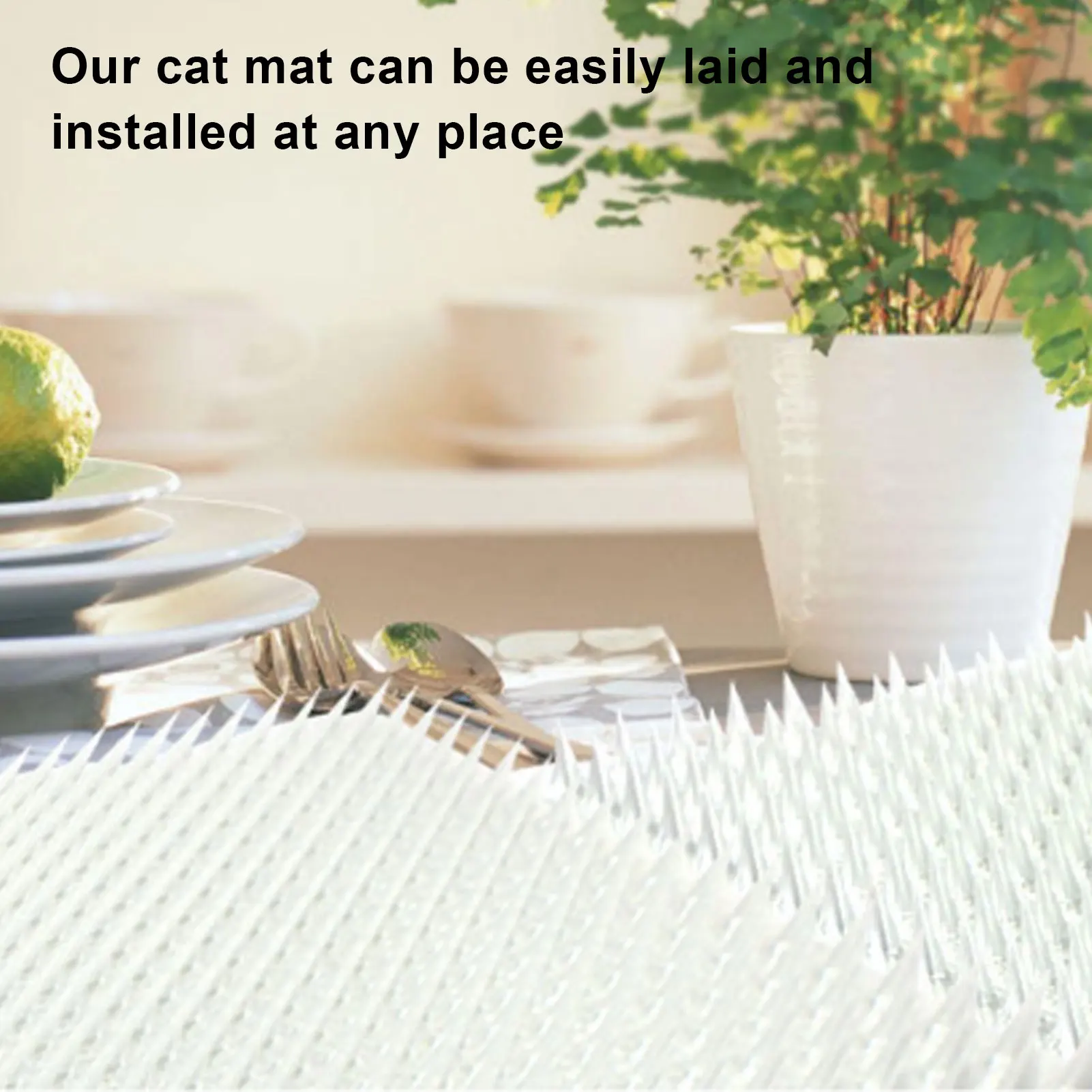 

17 X 13 In Cat Scat Mat 8 Pack Cat Deterrence Mat Anti-Climbing Cat Scat Mat With Spikes For Indoor And Outdoor Garden