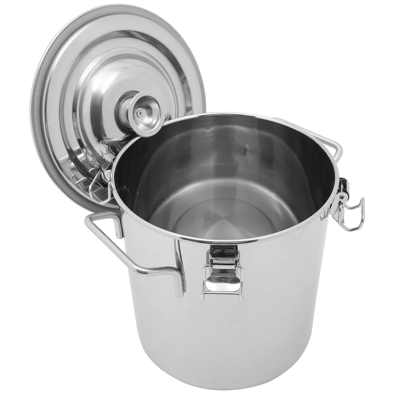

Stainless Steel Sealed Bucket Milk Jugs Small Portable Airtight Barrel Camping Supplies Kitchen Storage Container Lid