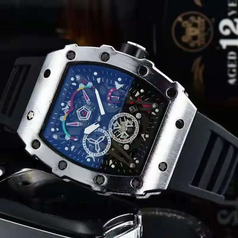 

2023 Reloj Hombre Top RM Luxury brand wristwatch Fashion 3 pin quartz watch Personality wine barrel-shaped men's watch