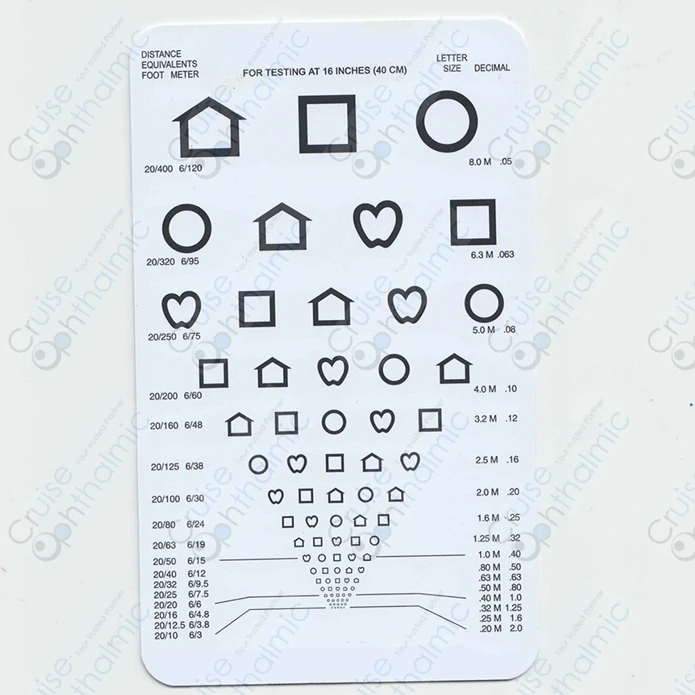 

Тестовые карты ближнего зрения Logmar Amsler Vision Chart