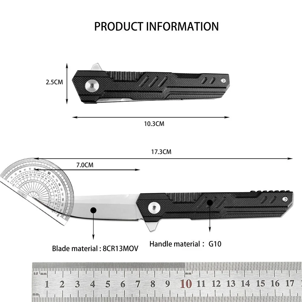 Высококачественный Складной Карманный Нож 8CR13MOV Лезвие G10 Ручка-флиппер Открытый