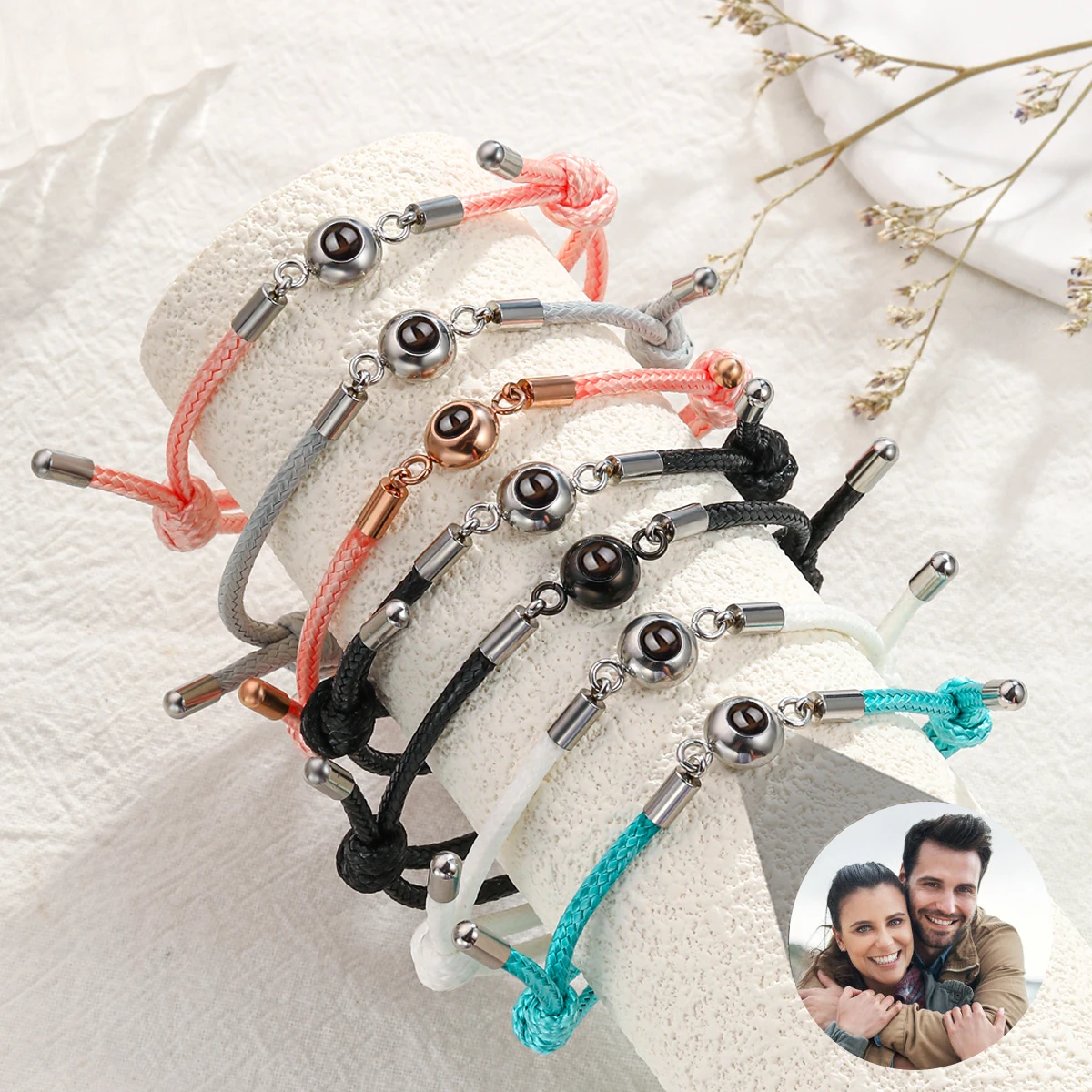 Браслет Регулируемый для пар персонализированный юбилейный подарок мужчин и