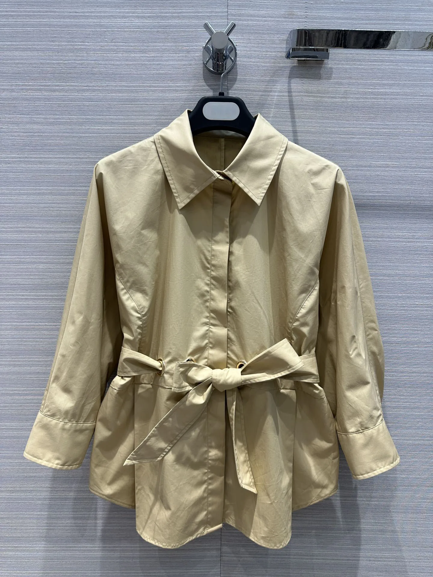 

Metal buckle tie waist shirt casual fashion 2023 summer new style 0329