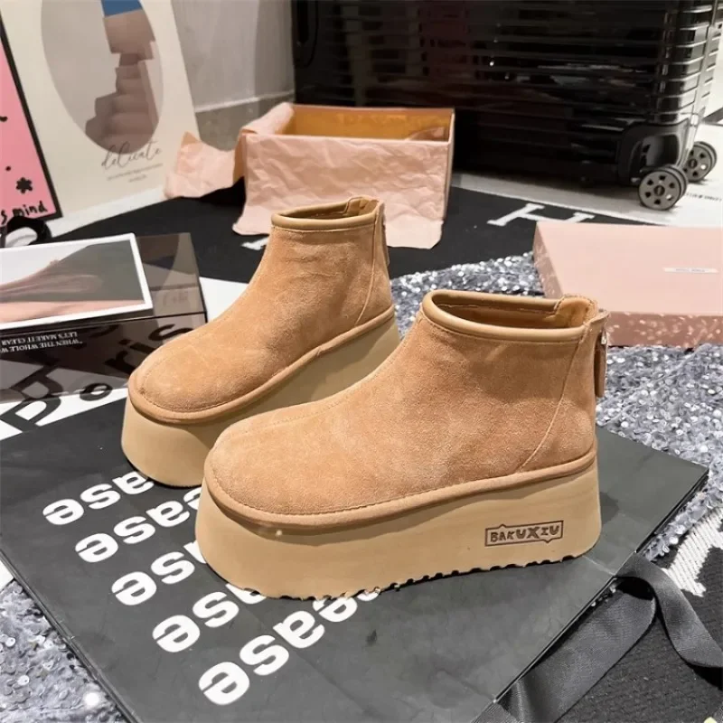 Ботильоны женские дизайнерские на молнии с леопардовой платформой