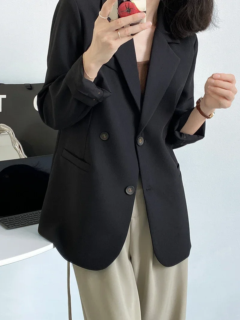 Женский костюм с пуговицами и разрезом сзади Повседневный уличный свободного