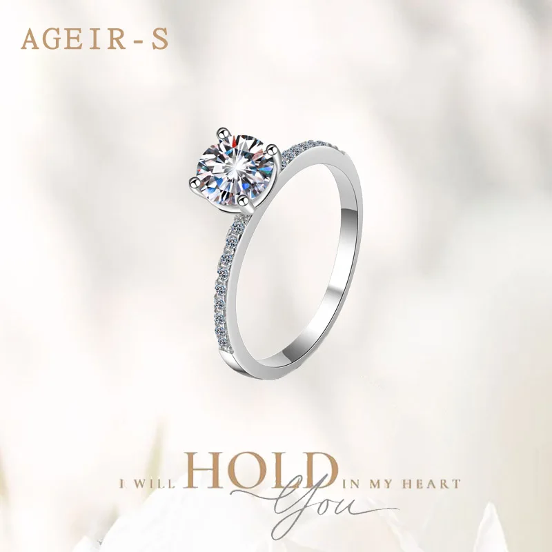 

Женское кольцо с бриллиантами vs1, обручальное кольцо из стерлингового серебра 925 пробы, модель Z014