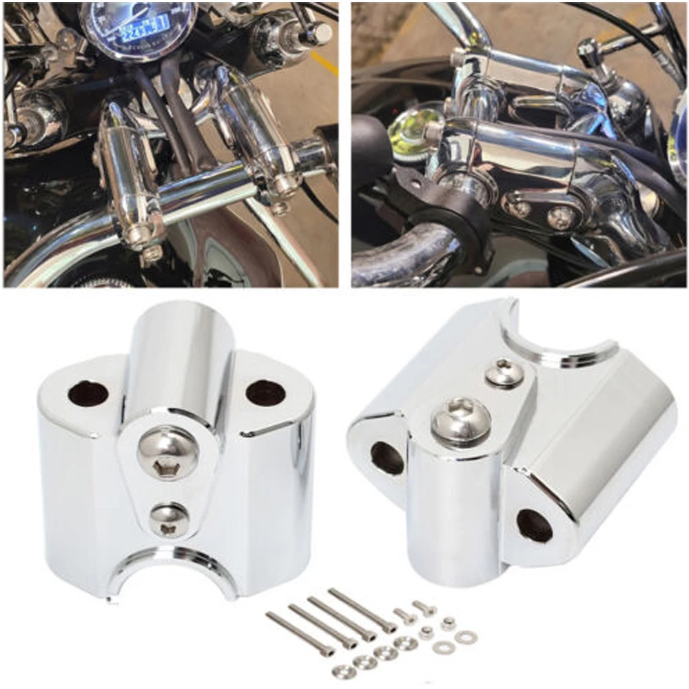 

Motorcycle Chrome Aluminum Handlebar Mount Risers Clamp Mounting Lift Clamp Adapters For BMW R18 Classic 2020-2022 2021
