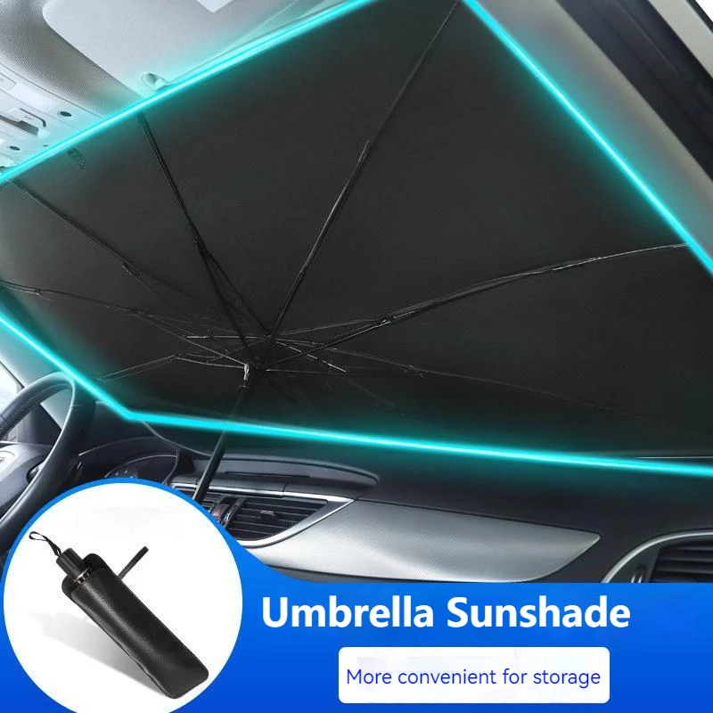 Car Sunshade Umbrella Car Front Window Sunshade Cover Car Sunshade Cover Telescopic Folding Parasol Car Windshield Accessories