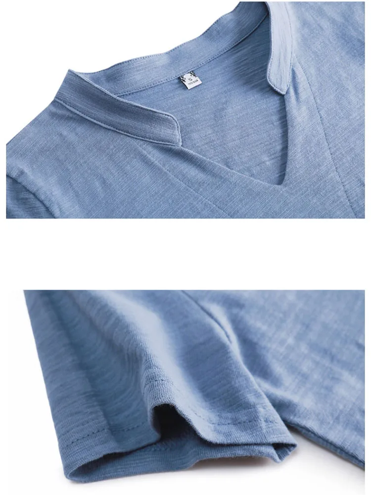 Свободная хлопковая футболка с коротким рукавом женские футболки v-образным