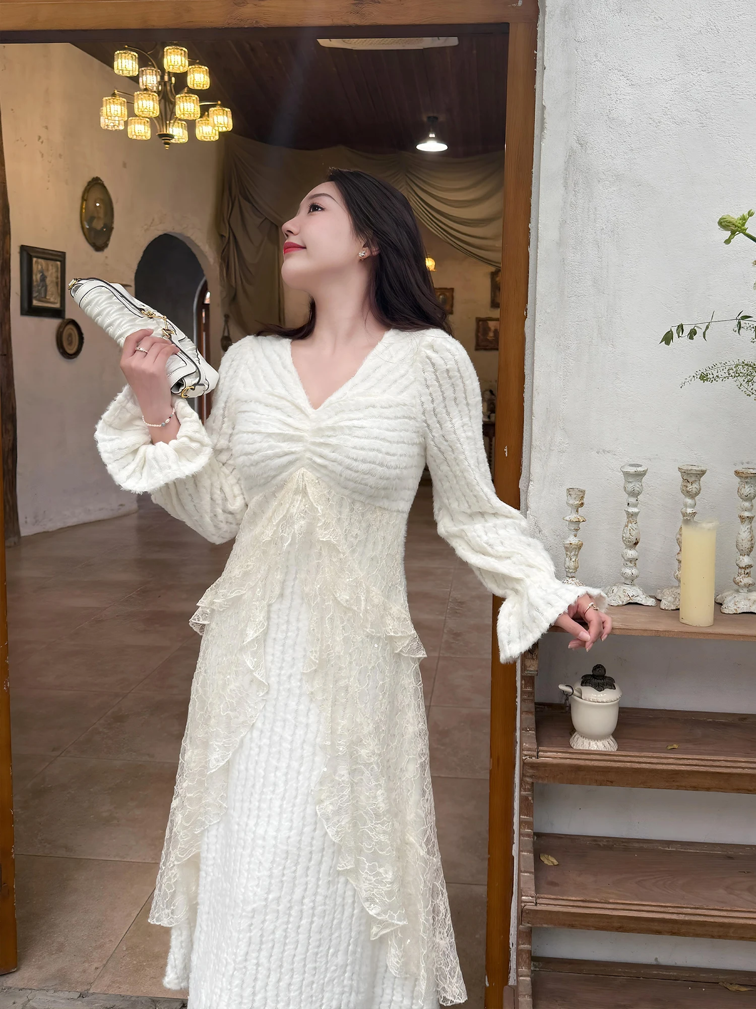 Плюс Размер Чжан Фарт Женская одежда больших размеров Французский стиль Осень и