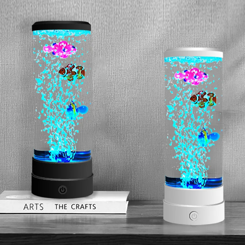 

Bubble fish simulation LED colorful sparkling fish bubble light USB jellyfish night light home decor home accessories decoration