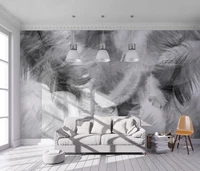 beibehang custom grey feather wallpapers for living room restaurant cafe background wall paper papel de parede mural home decor