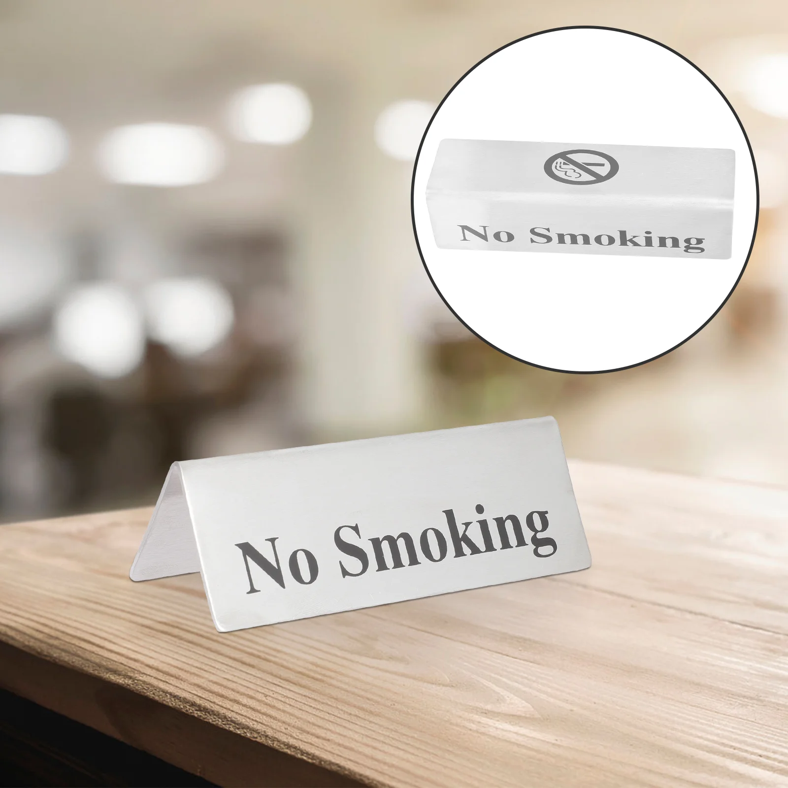 

Sign Smoking Table Desk Tent Warning Indicator Signs Do Not Board Stainless Logo Steel Vaping Nonsymbolmall Shopping Doorplate