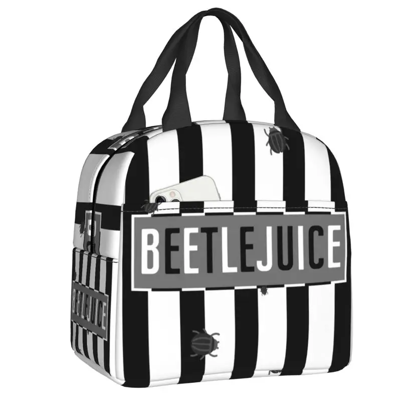 

Сумка для ланча с логотипом Beetlejuice на заказ, мужская и женская сумка для ланча с теплой изоляцией, школьный Ланч-бокс для детей