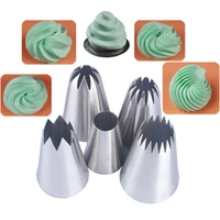 5pcs cakes stainless steel nozzle decoration cookies supplies russian icing piping pastry kitchen gadgets fondant decor tools