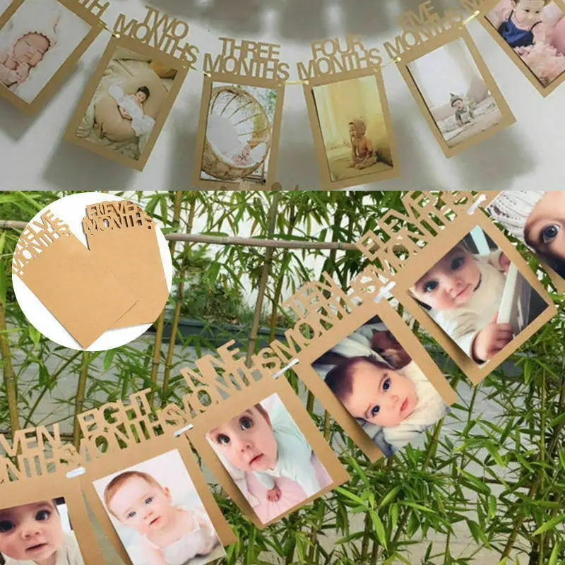 

FAROOT Baby 1st Verjaardag 12 шт., булочная гирлянда, фото баннер, детская вечеринка, домашний декор, Feestartikelen