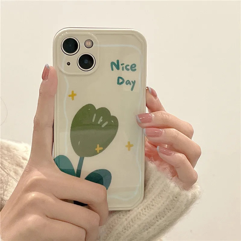 

Fashion Tulip Flowers Floral Phone Case For iPhone 13 12 11 Pro Max Cute Soft Silicone Shockproof Cover for iPhone X XR XS Max