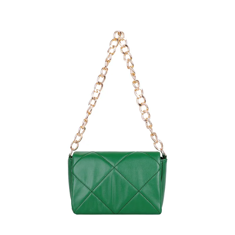 

Textured embroidered thread personalized solid color fashion single shoulder women's bag new chain portable small square bag