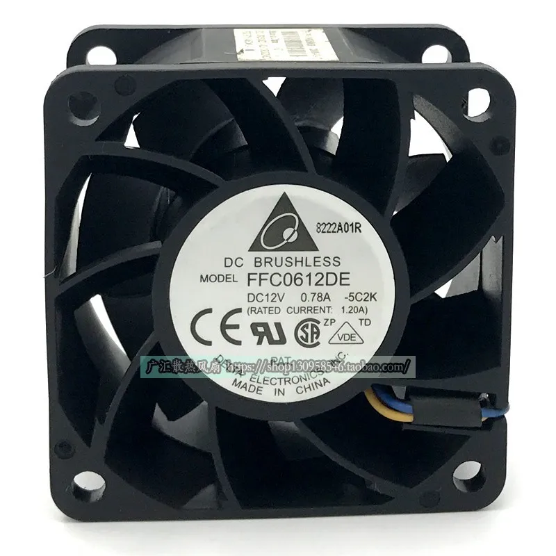 Оригинальный 60*60*38 мм 12 В 0,78 а 6 см громкий воздушный вентилятор для охлаждения шасси сервера FFC0612DE