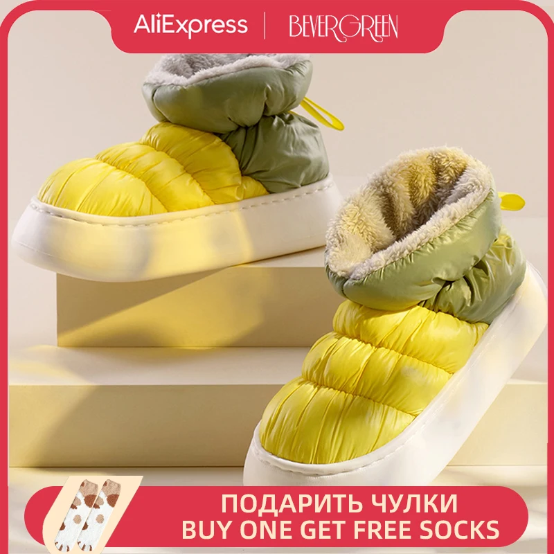 

Зимние теплые женские сапоги для снежной погоды, высокие стильные мужские хлопковые тапочки для дома 2022, модная Уличная обувь с высоким вер...