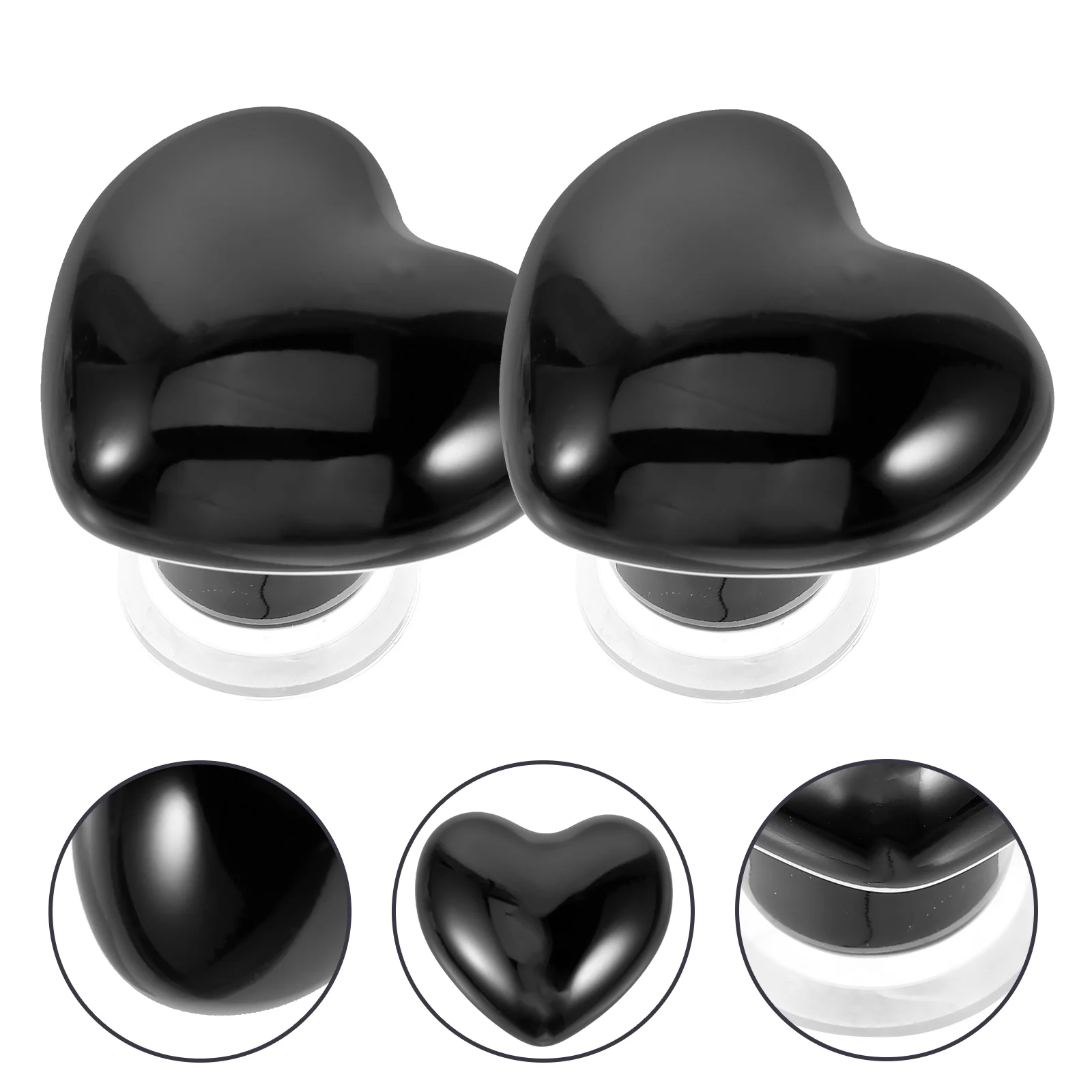 

2 Pcs Toilet Flush Button Helper Buttons Fashion Tank Parts Copper Heart Assistant Tool Home