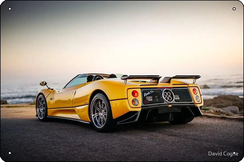Фото Плакат Pagani Zonda, Забавный металлический жестяной знак для дома, кухни, бара, комнаты, гаража, декор 8 дюймов x 12 дюймов №1