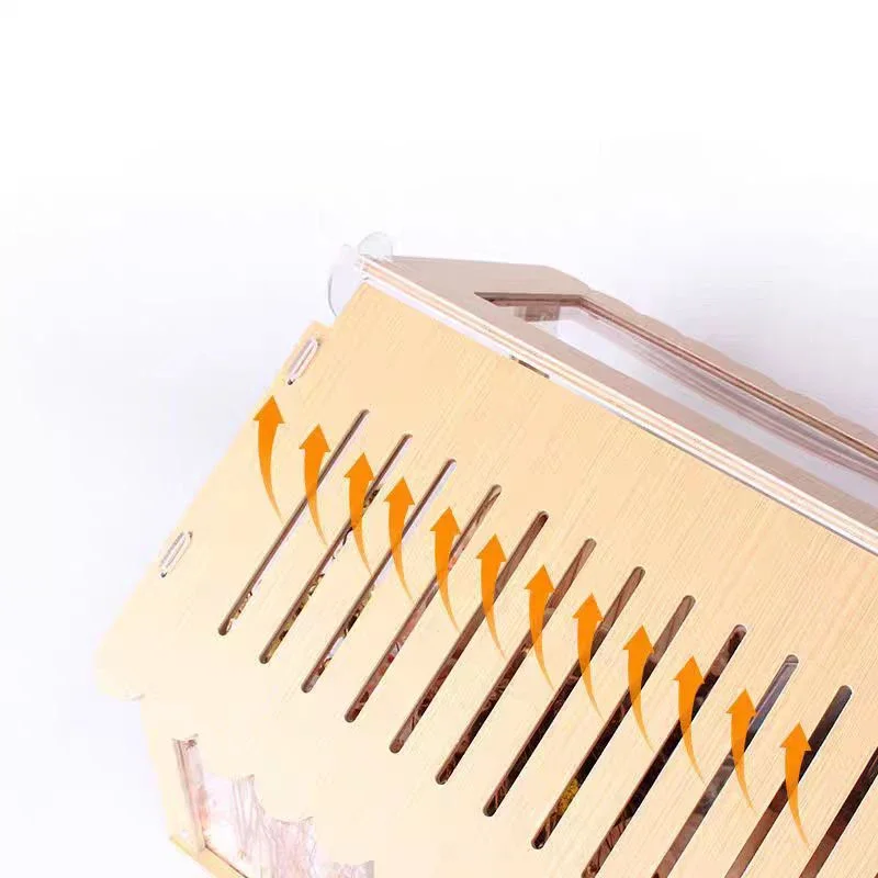 Акриловая и деревянная клетка для хомяка сборная прозрачная видимая кормления