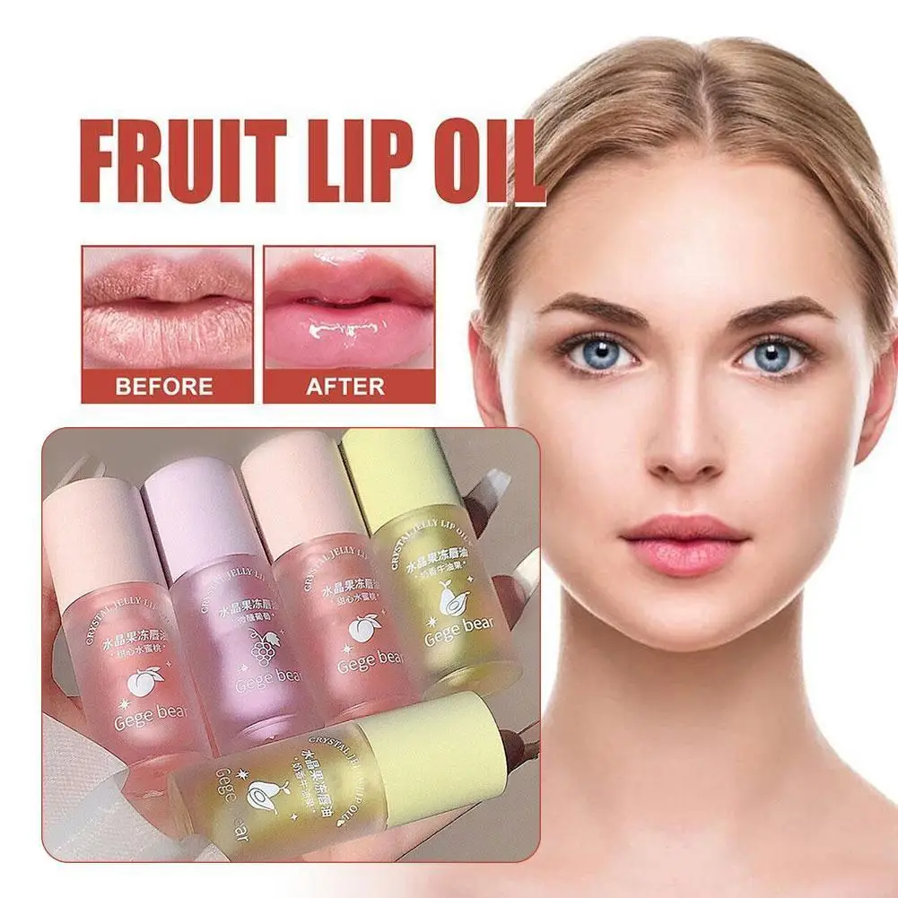 

1pc Crystal Jelly Lip Oil Hydrating Plumping Lip Coat For Lipstick Lipgloss Clear Lip Plumper Serum Lip Care Fruit Lip Balm
