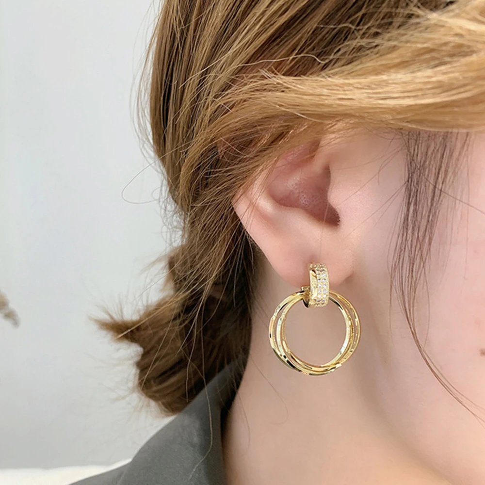 1/2/3 ПАРИ Серьги Простые и нежные трехмерные подвески для ушей Ювелирные изделия