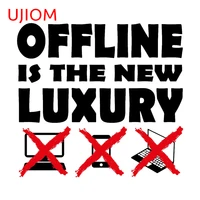 ujiom 13cm x 11 5cm offline is the new luxury wall stickers creative bathroom decals waterproof living room accessories sticker