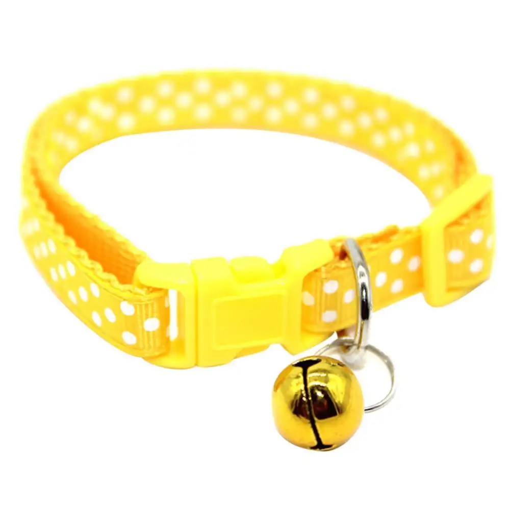 

Fashion Dog Puppy Cat Kitten Buckle Cute Dot Print Bell Adjustable Pet Collar Harnesses Dog Supplies Pet Products