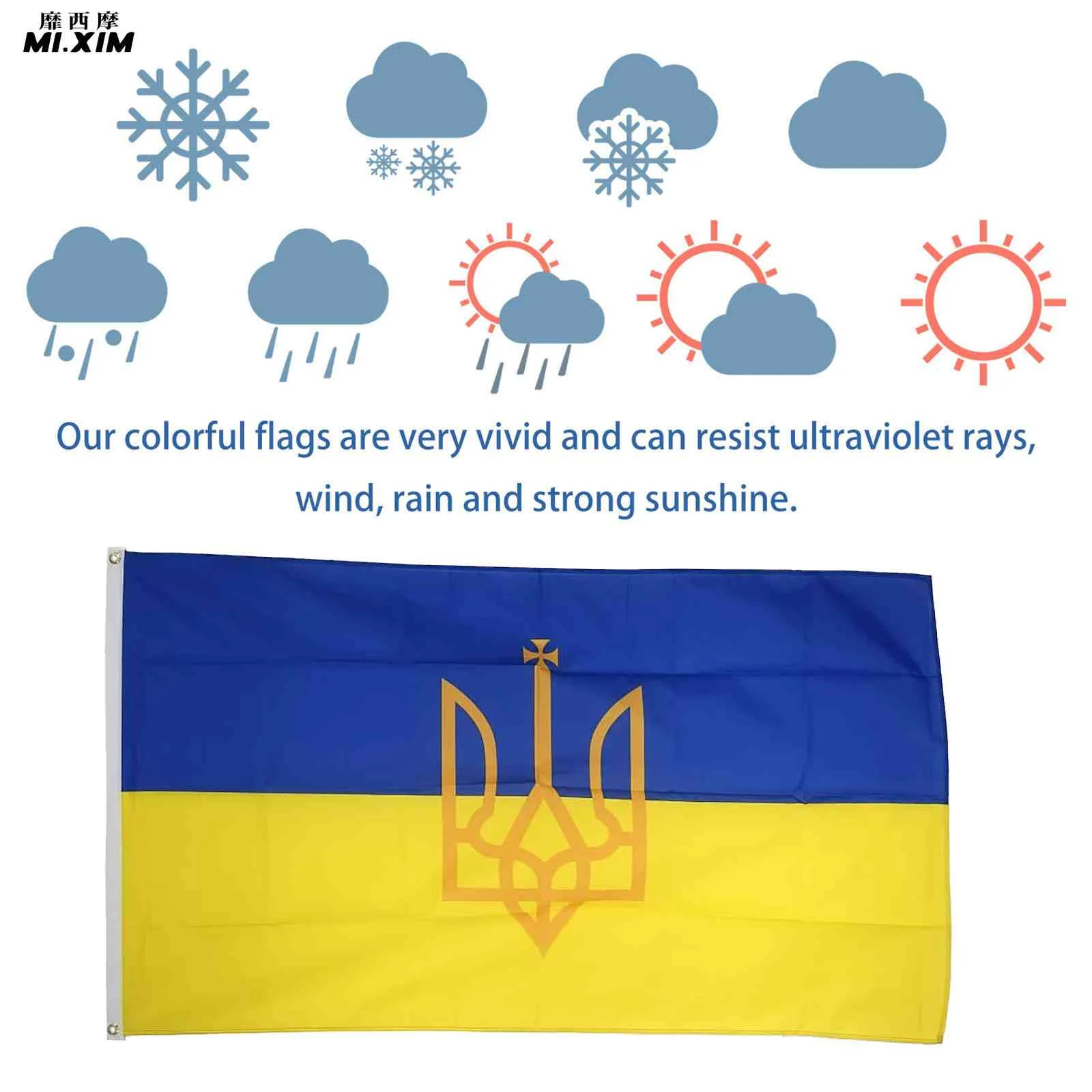 

Ukraine Flag - Ukrainian National Country Bunting Flags with 2 Brass Grommets