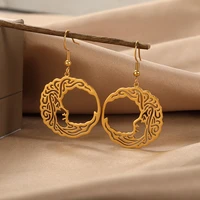 bohemia silver plated metal moon earring stainless steel vintage accessories for women ear cuff clip earrings wedding jewelry