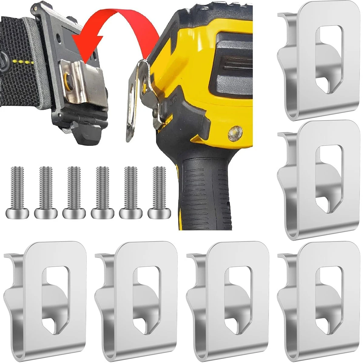 

6 шт., металлический зажим для ремня, для DeWalt N268241 N169778 N086039 DCD980 DCD985 DCD780