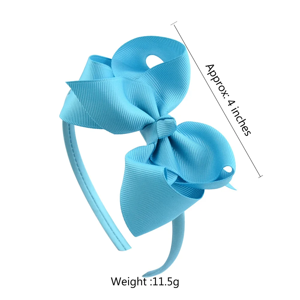1pcs Ribbon Cute Handmade Hair Bows Hairbands for Girls Bowknot Solid Color Headband Headwear Kids Hair Accessories Wholesale images - 6