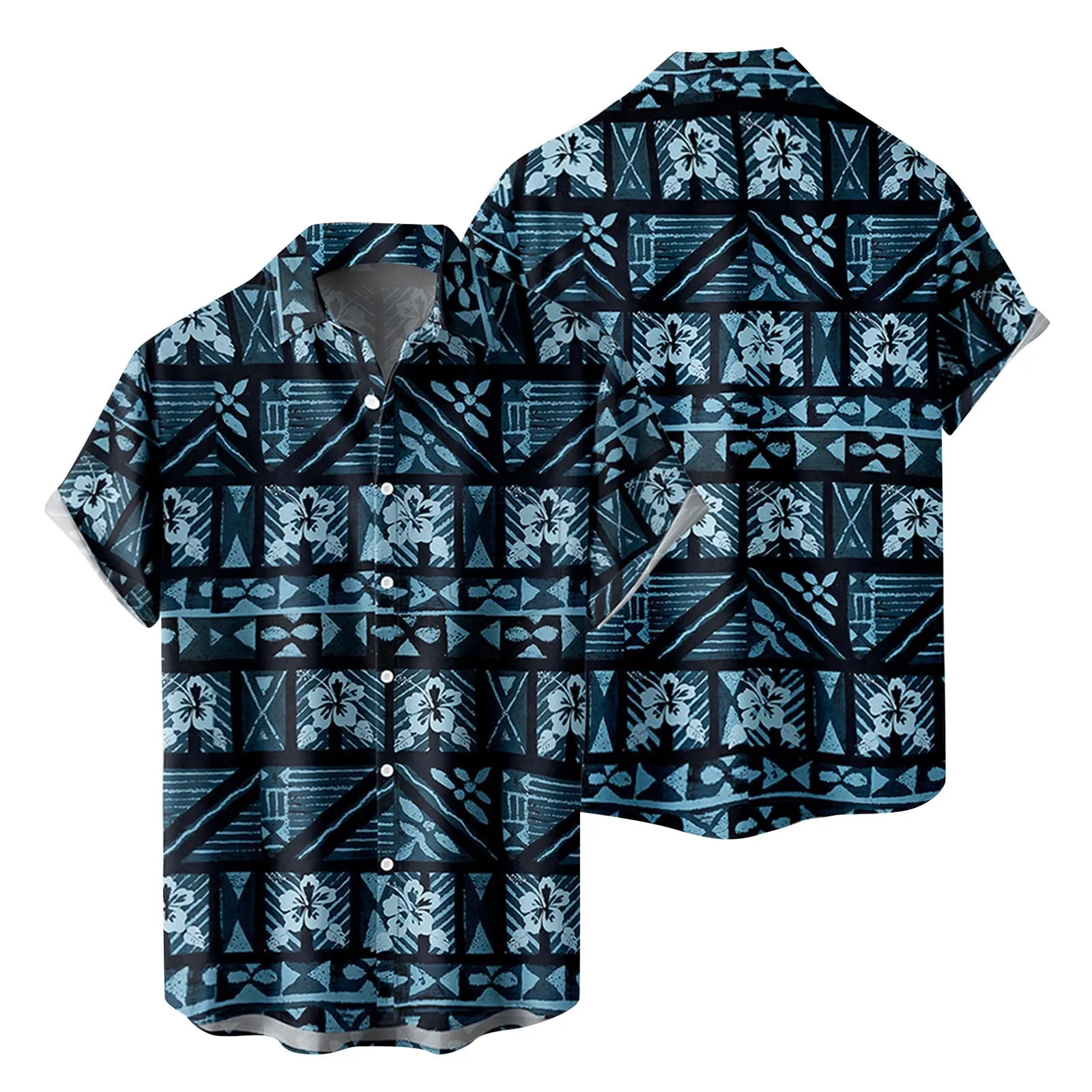

N Mens Fashion And Leisure 3D Digital Printing Buckle Lapel Short Sleeve Shirt Top Mens Leopard Print Shirt Shirt Dress