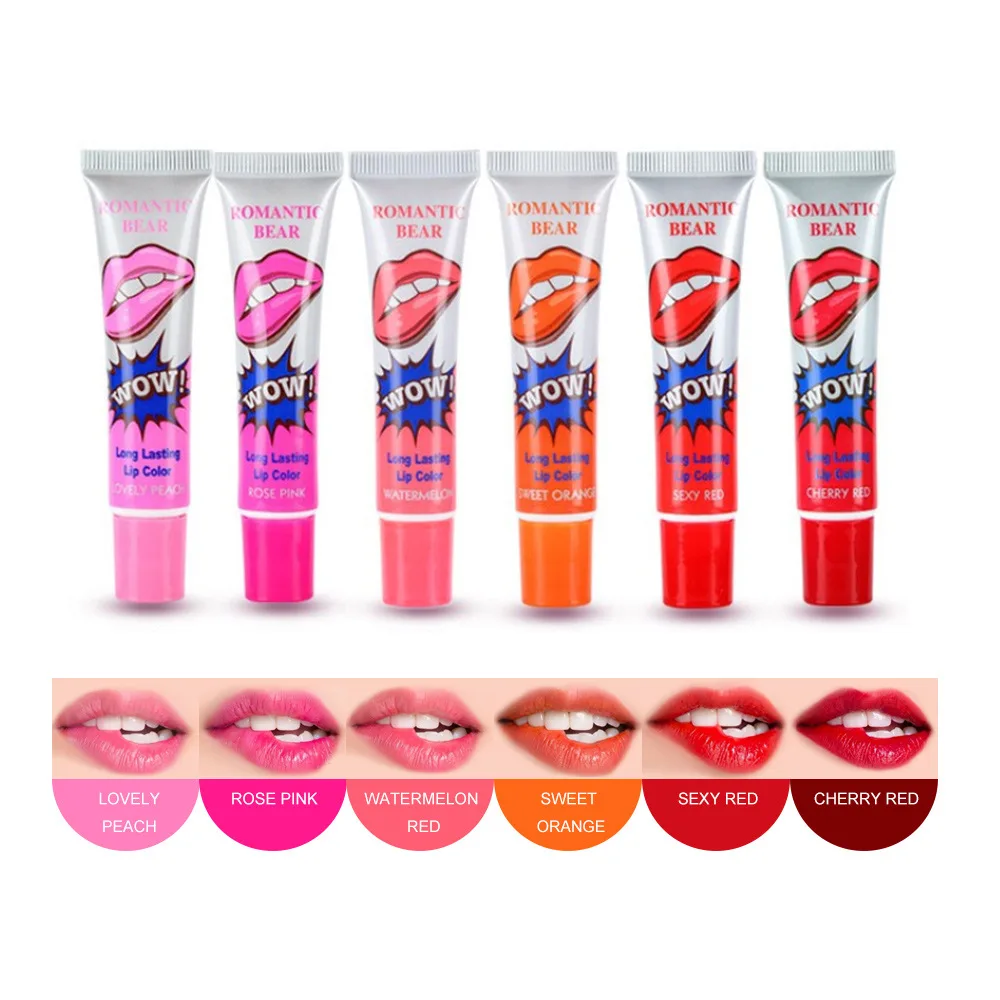 

6 Colors Peel Off Liquid Lipstick Waterproof Long Lasting Lip Gloss Mask Moisturizer Makeup Tear Pull Lip Lint Cosmetic