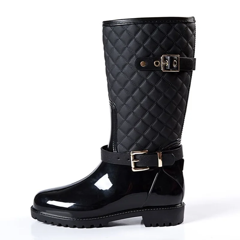 

Fashion Quality Water Rain Shoes Warm Women's Plaidlady Rain Boots In The Rain Boots Ladys Rainboots Women Boots Shoes