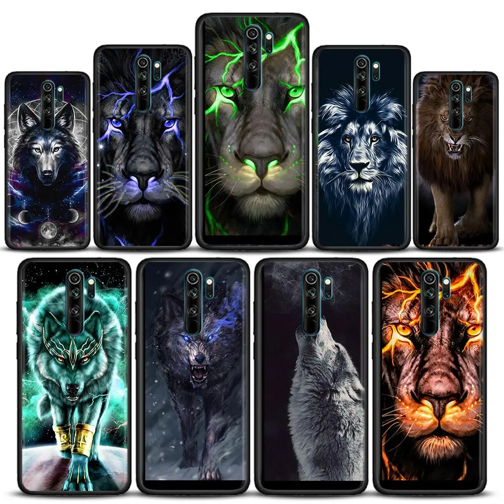 

Phone Case for Redmi 6 6A 7 7A Note 7 8 8A Case 8T Note 9 9S Pro 4G 9T Soft Silicone Cover Animal Wolf Lion