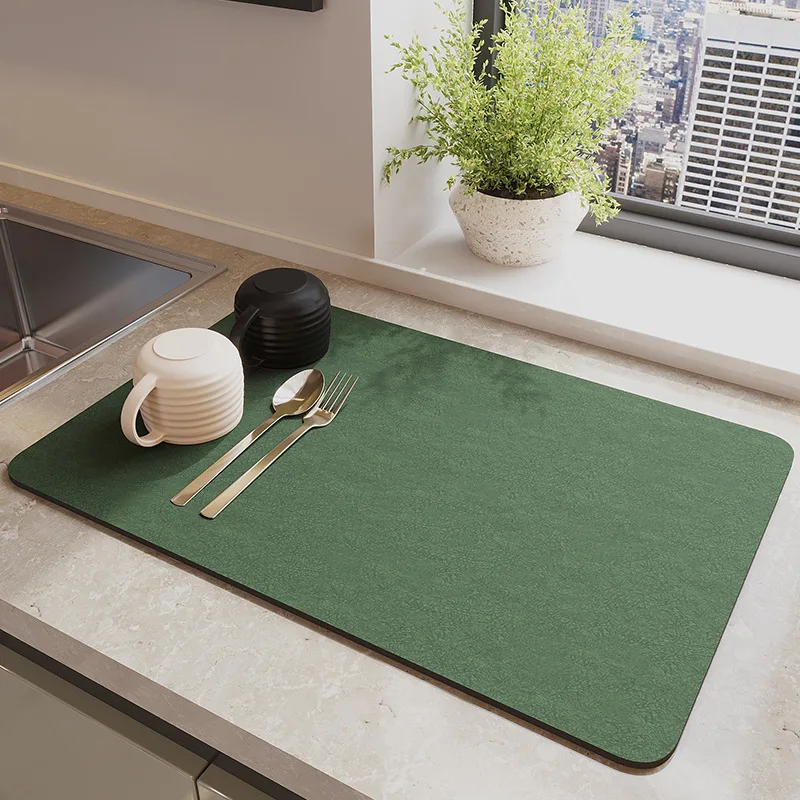 

Absorbent Tableware Mats Dish Drying Mat Drain Pad Heat Resistant Counter Top Mat Non-slip Draining Placemat Kitchen Accessories