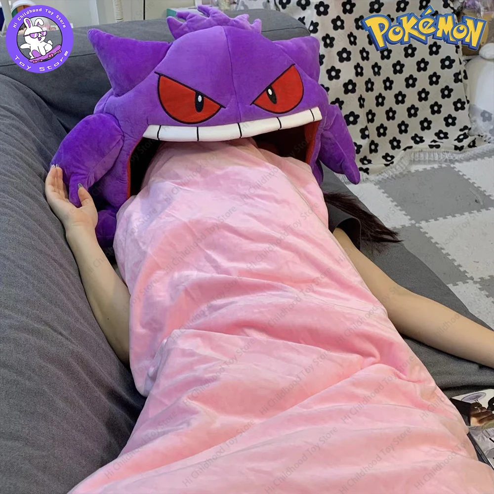 

130cm Pokemon Gengar Big Tongue Plush Anime Peripheral Big Size Gengar Sleep Pillow Dual Purpose Nap Blanket Stuffed Toy Gift