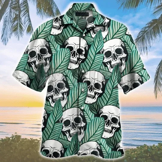 Viking Skull 3D All Over Printed Hawaiian Shirt Men's For Women's Harajuku Casual Shirt Unisex