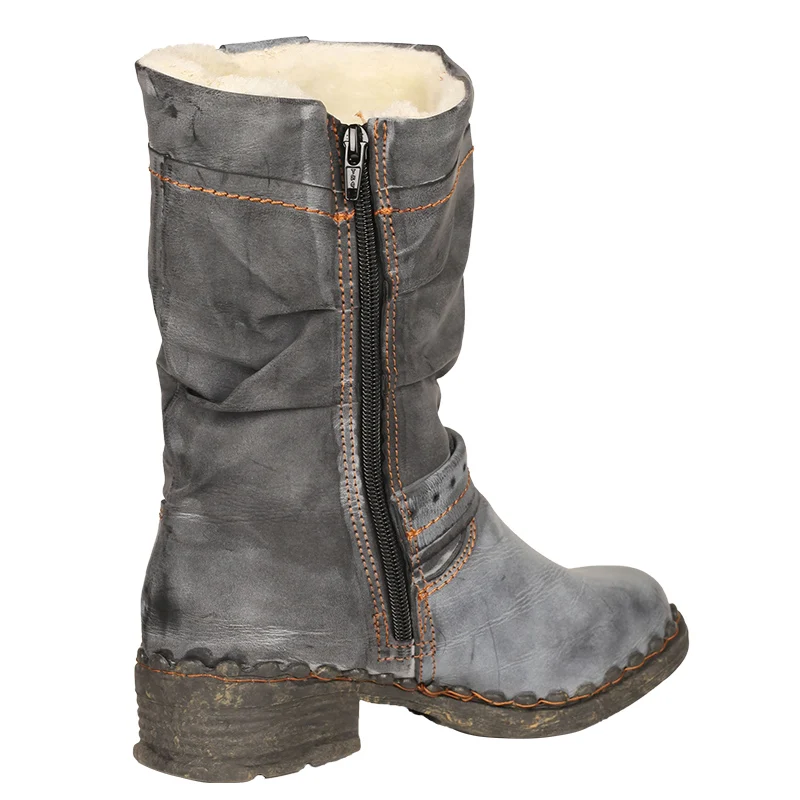 TMA EYES Женские ботинки из искусственного меха с пряжкой и акцентом