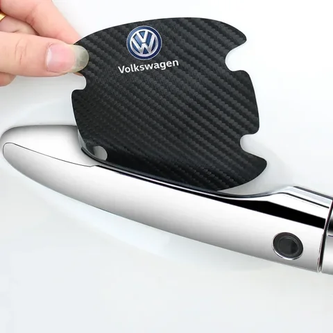 Для Volkswagen VW Polo Golf Jetta Beetle Tiguan Touran Passat MK7 MK5 CC карбоновая дверная ручка автомобиля чаша эмблема защитная наклейка