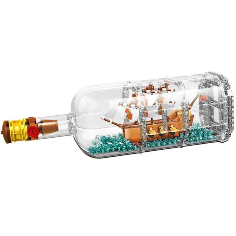 

Movie 92177 Ship In A Bottle Drifting Boats Building Blocks Children's Playmobil Interesting Educational Kids Toys Gifts