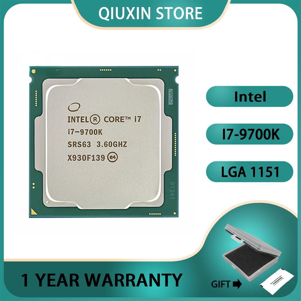 

Intel Core i7-9700K i7 9700K Processor 12M 95W PC Desktop CPU 3.6 GHz Eight-Core Eight-Thread LGA 1151