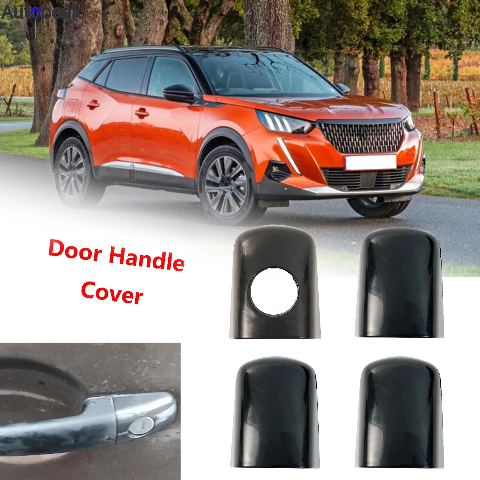 

4X дверная ручка для Peugeot 2008 207 208 308 Expert Partner RCZ Fiat Scudo, торцевая крышка дверной ручки, набор накладок 9101GG 9101GE