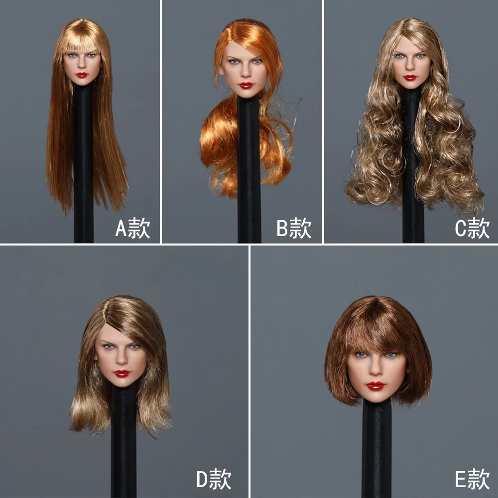 GACTOYS GC042 1/6 American Singer Taylor Head Sculpt Female Soldier Carving Fit 12'' Action Figure Body In Stock