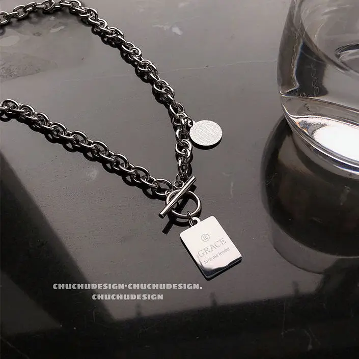 

Квадратное ожерелье с подвеской для женщин и мужчин, цепочка до ключиц в стиле хип-хоп, модное Ювелирное Украшение, цепочка для свитера в сти...