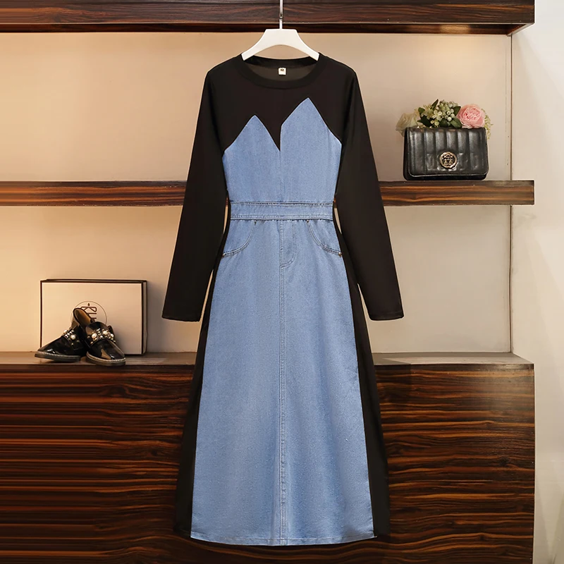 Модное женское платье EHQAXIN осень 2023 Новые Элегантные повседневные джинсовые